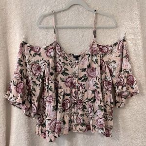 Pink floral off the shoulder top